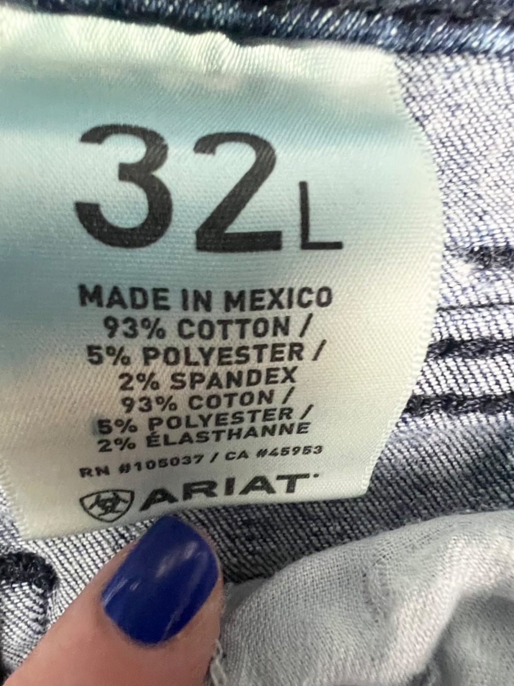 🚫👖🤠ARIAT • Trouser Jeans 32x33 Medium Wash Wide Leg Western Stretch Denim - Picture 5 of 8